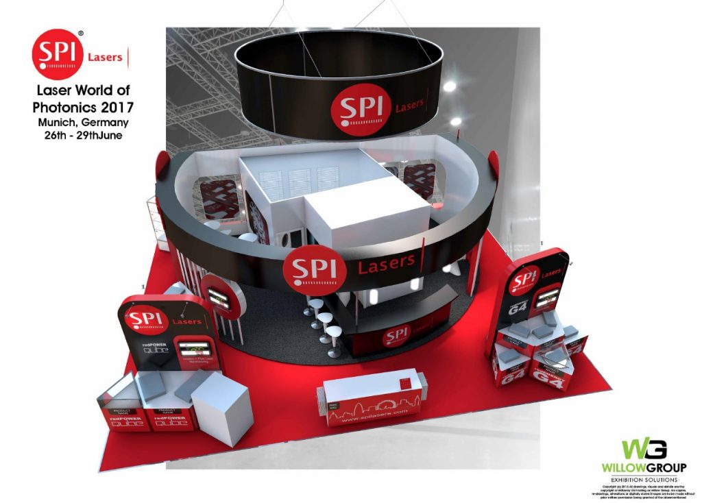 visual2 SPI lasers exhibition stand mockup